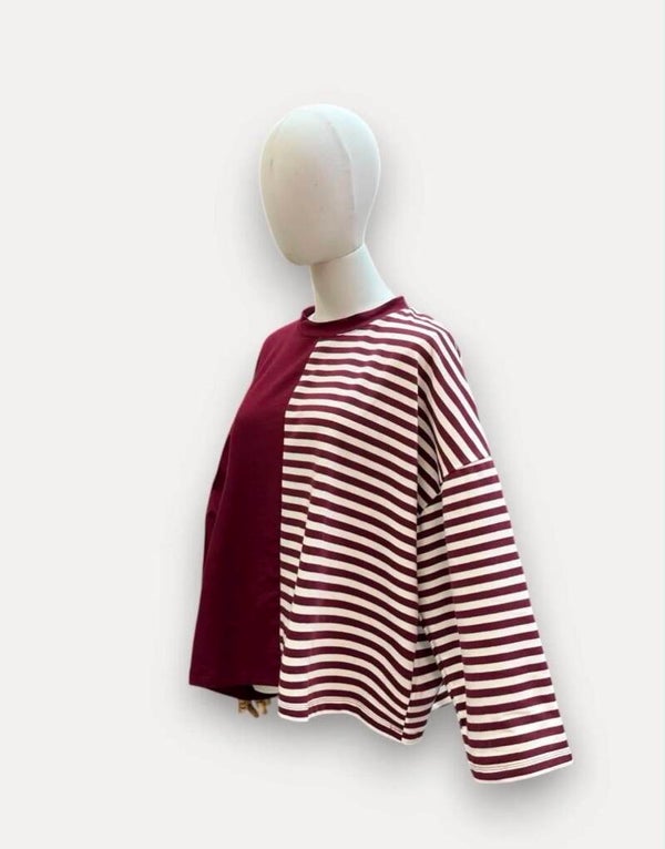 Half-striped sweater