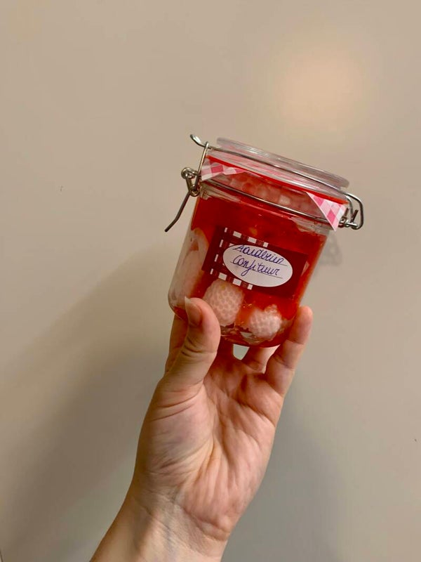 Aardbeien confituurkaars