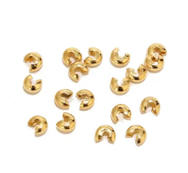 Stainless steel knijpkraal verberger 4 mm Goud