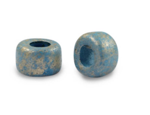 Keramiek kralen DQ Gold spot 9mm Ocean Blue