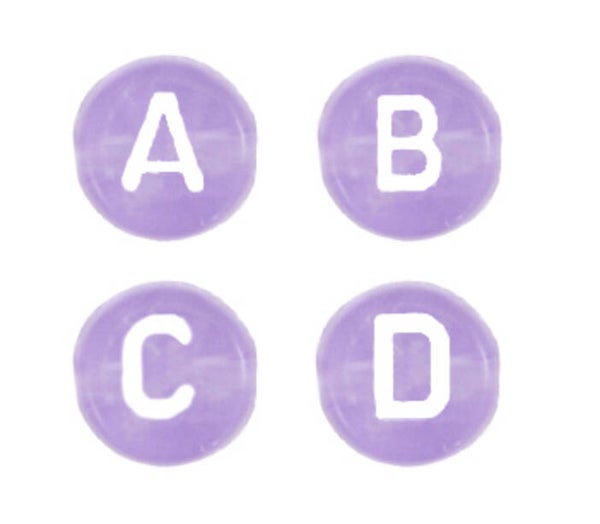letterkralen mix Lilac purple transparant