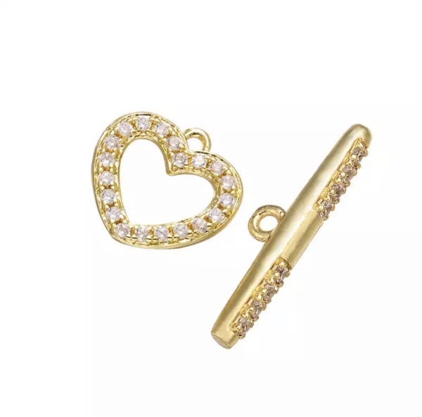 Zirkonia slot hart Goud