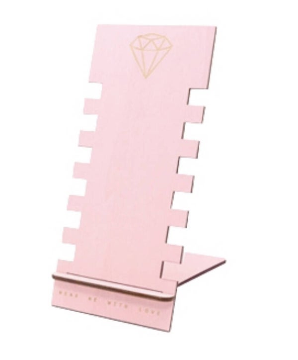 Houten display diamond pink