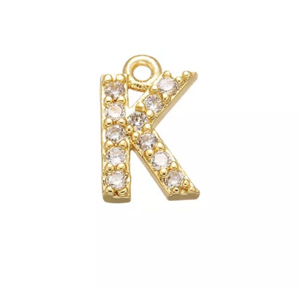 Bedel zirkonia goud letter K
