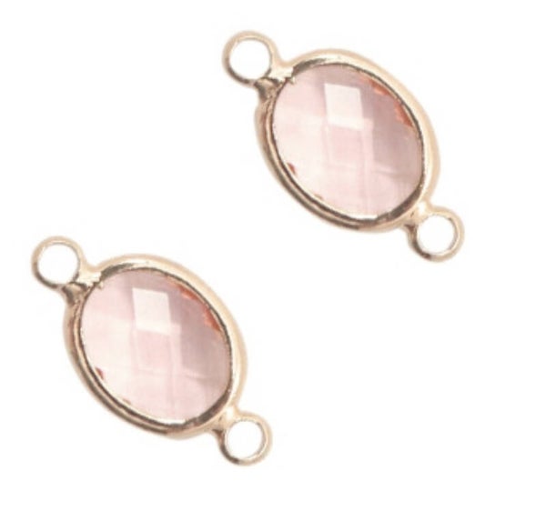 Crystal glas tussenstukken ovaal 10x9mm Vintage rose crystal-rosegold