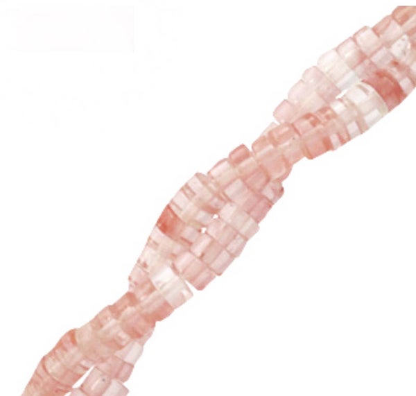 Natuursteen kralen disk 4mm rose pink