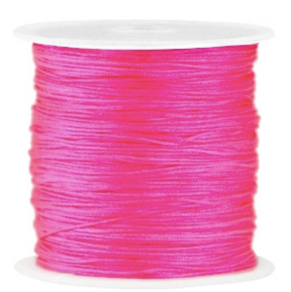 Satijn Macramé draad 0.8 mm Neon Pink