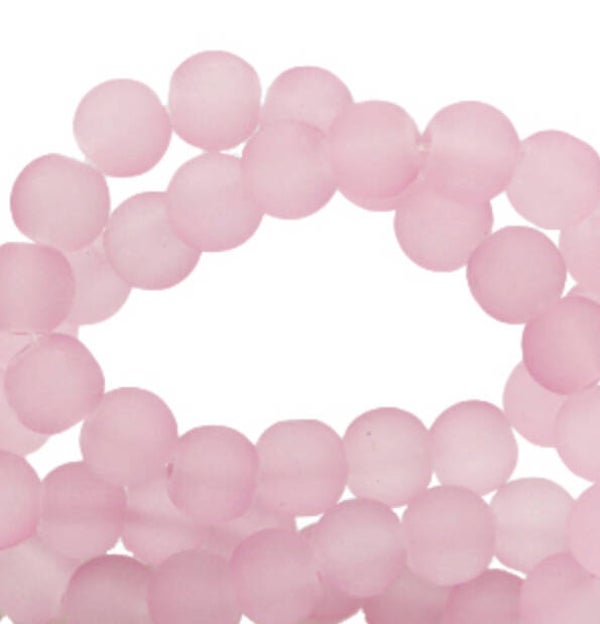 Glaskralen mat vintage pink