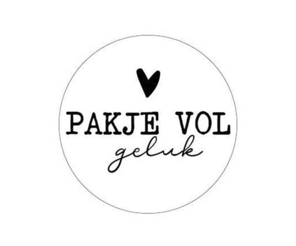 Sticker rond 40mm Pakje vol geluk