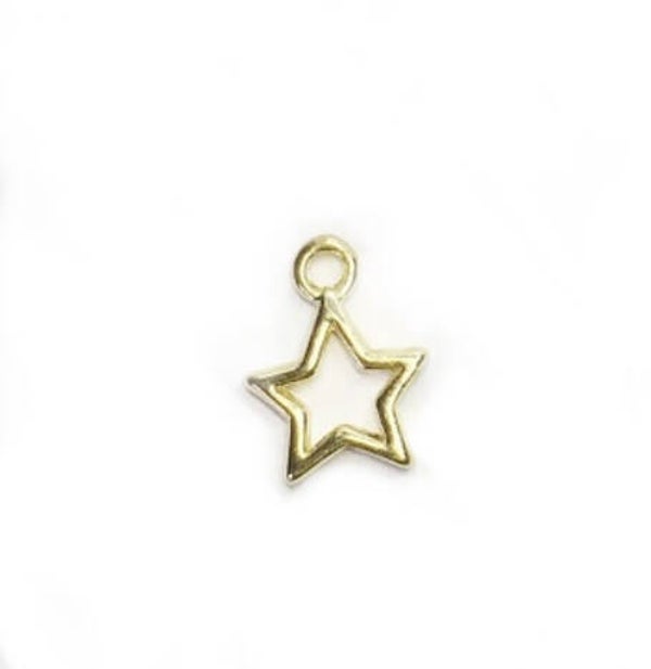 Bedel / hanger metaal cut out star goud.