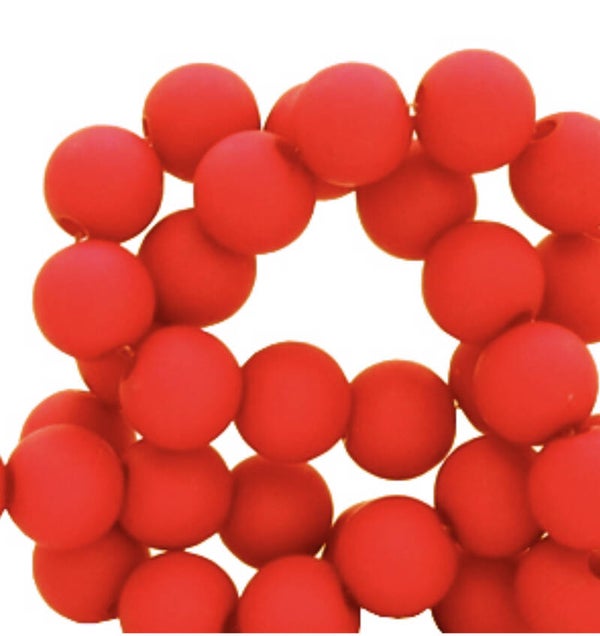 6mm Acryl kralen matt Red 