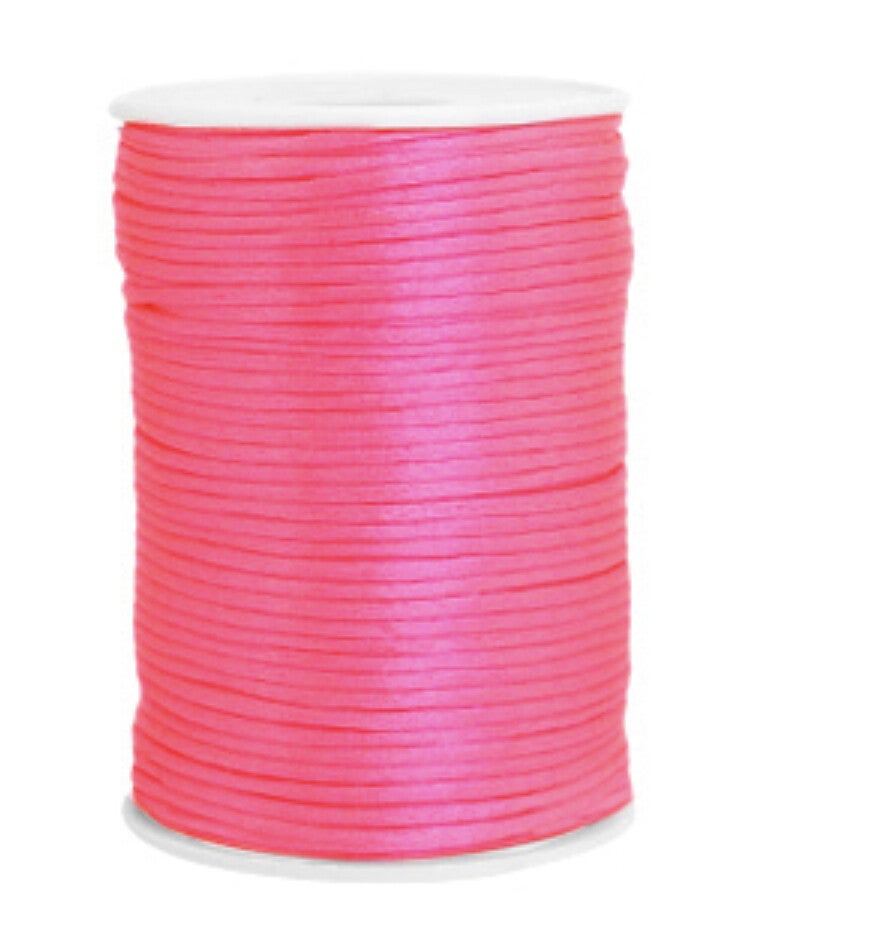 Satijnkoord 2,5mm Neon Pink