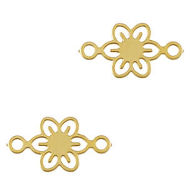 Stainless steel Bohemian tussenstuk flower Gold