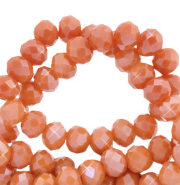 Dacet kralen 6x4mm Spicy orange - pearl shine coating