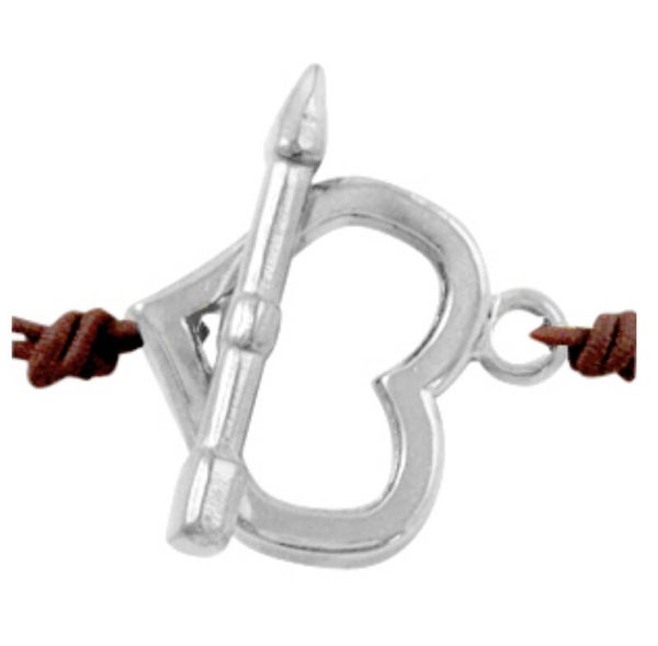 Stainless steel heart lock rvs zilver