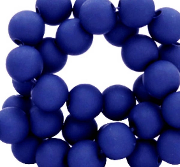 4mm Acryl kralen matt dark princess blue