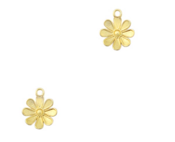 DQ metaal bedel flower Gold