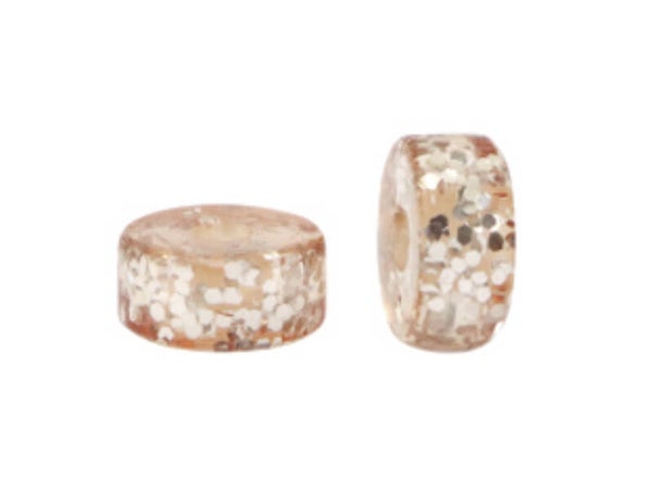 Polaris kralen disc glitter blushing peach 6mm