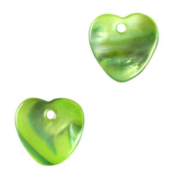 Schelp hanger heart spring green
