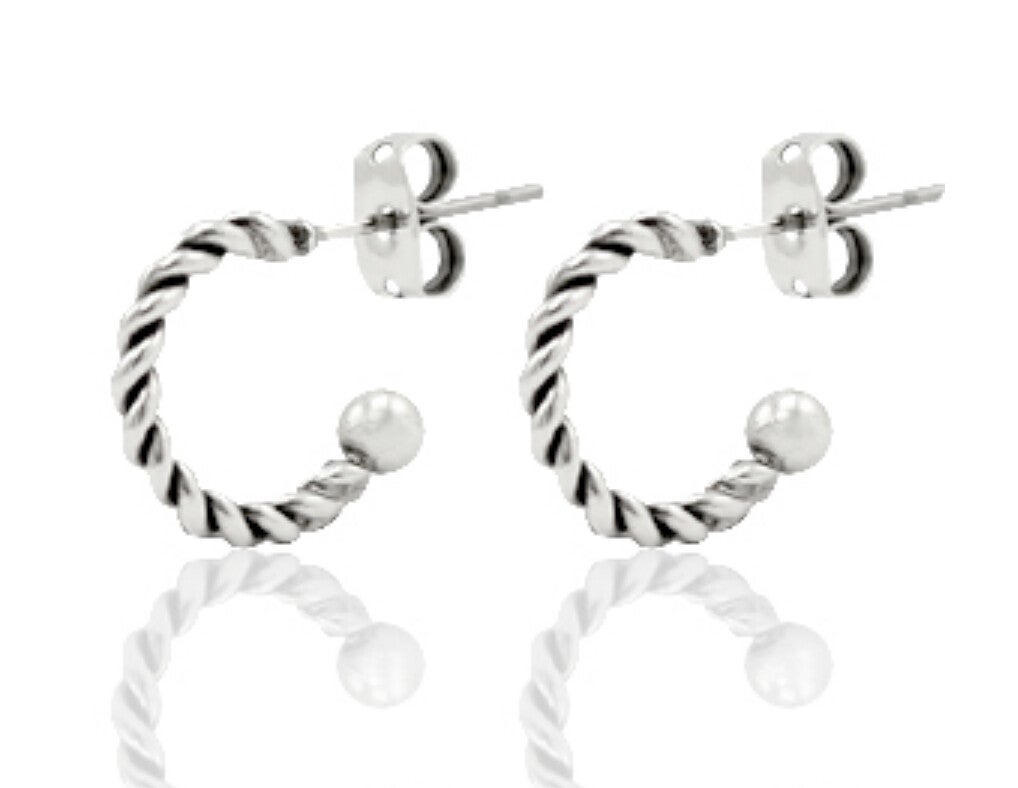 DQ creolen 11mm antiek zilver