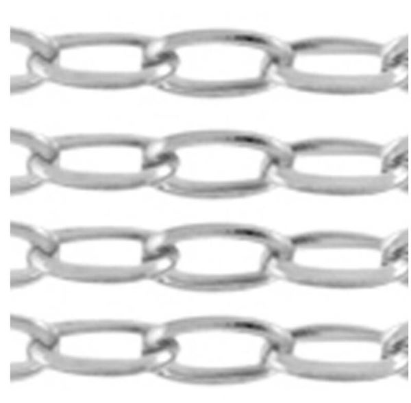 Stainless steel jasseron 7x3mm zilver