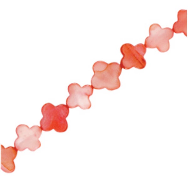 Schelp kralen Flower Coral red