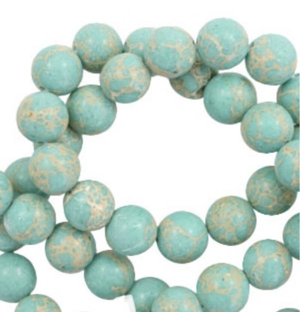 6mm natuursteen kralen imperial jaspis turquoise blue