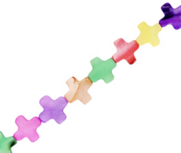 Schelp kralen cross Multicolor