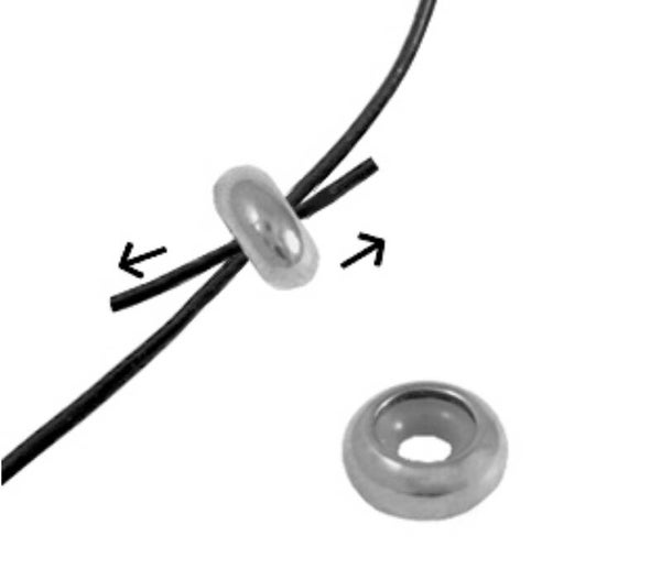 Stainless steel beadstopper - Slot zilver 7x3mm