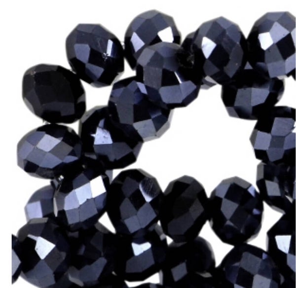 Facet kralen top quality disc 6x4mm Hematite