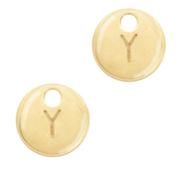 Metaal bedel initial Y goud (nikkelvrij)