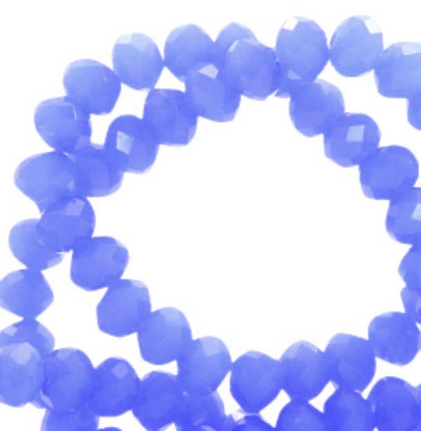 Facet kralen disc 6x4mm Provence blue - pearl shine coating