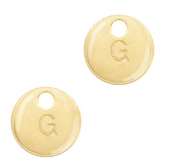 metaal bedel initial G Goud (nikkelvrij)