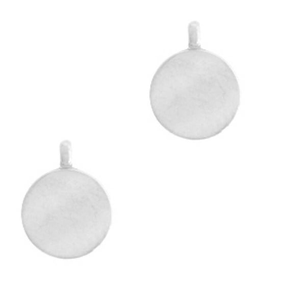 Stainless steel bedel rond 8x10mm zilver