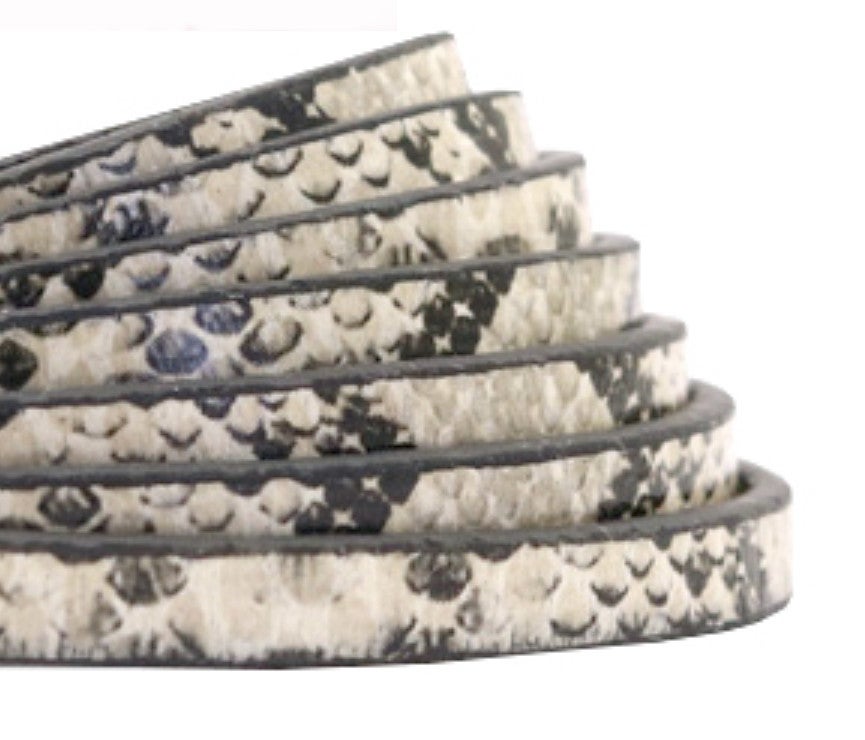 5mm plat imi leer Snake camel brown