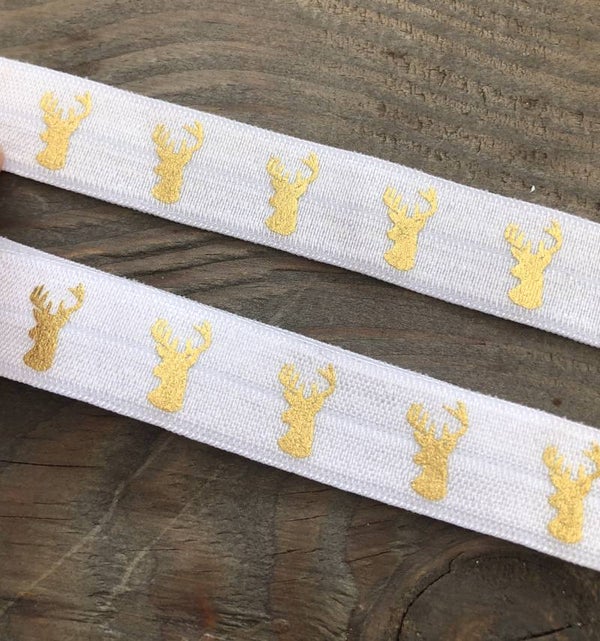 Elastisch ibiza lint rendier wit