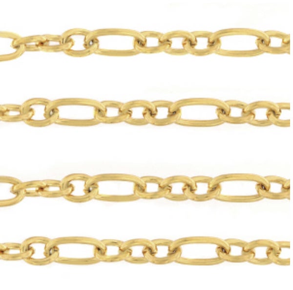 Stainless steel Jasseron 14x7 Gold