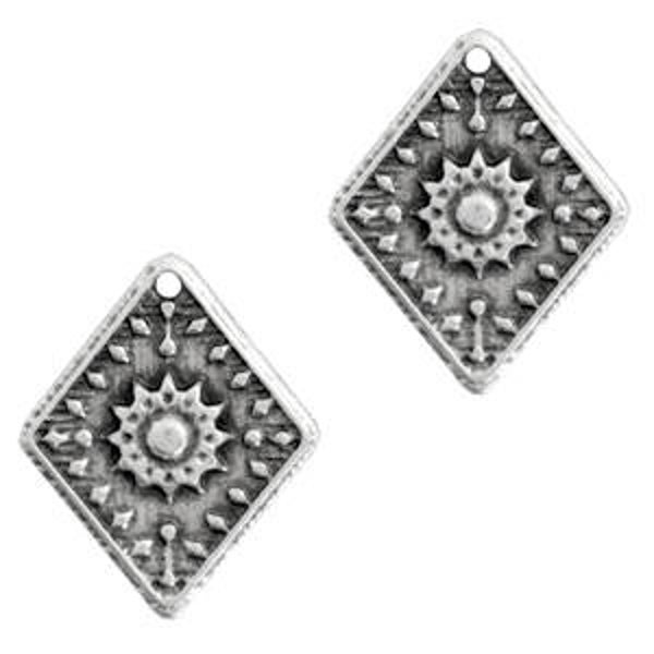 DQ rhombus bloem Antiek zilver