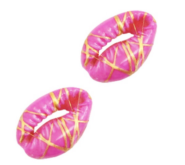 Kauri schelp special Gold-line Hot pink