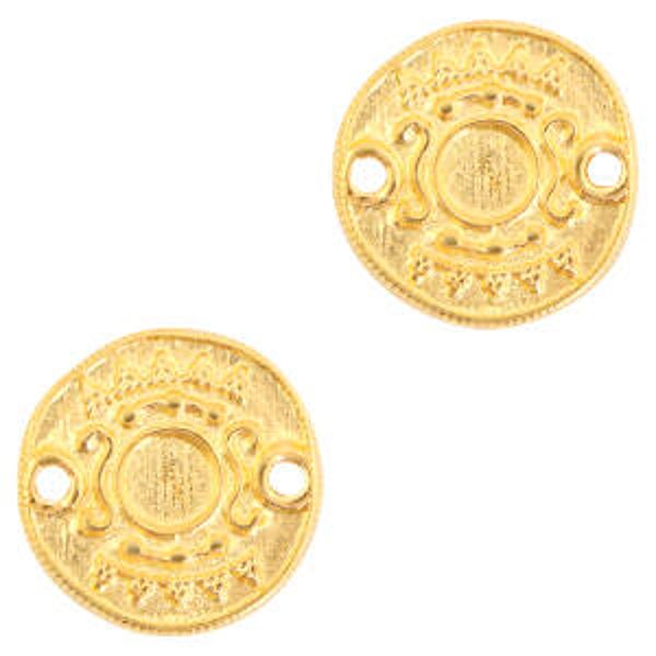 DQ tussenstuk Ethnic met setting voor SS20 flatback Goud