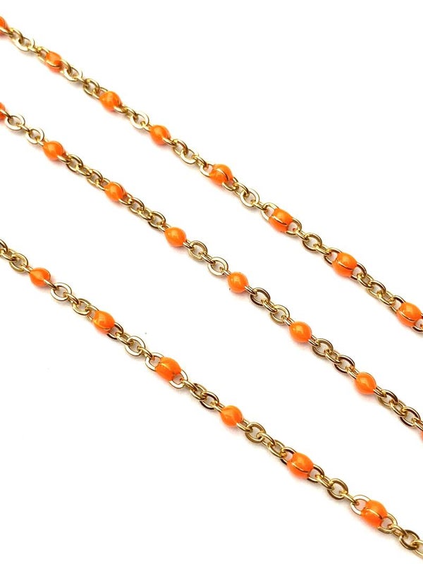 Stainless steel jasseron goud / oranje