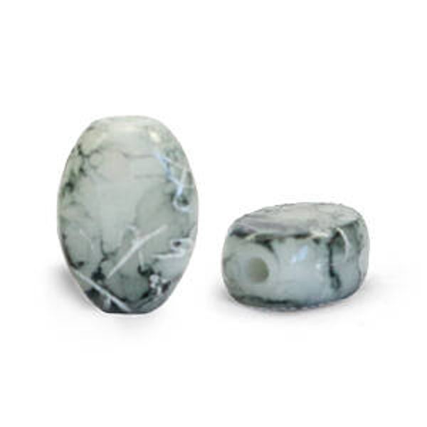 Glaskralen ovaal 8x11mm Grey - Silverline