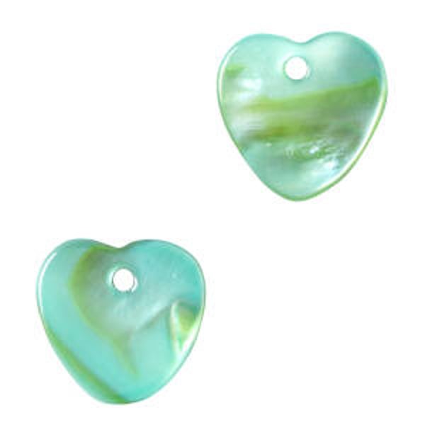 Schelp hanger special heart Neo mint green