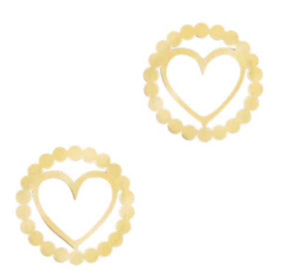 Stainless steel Tussenstuk Heart Gold