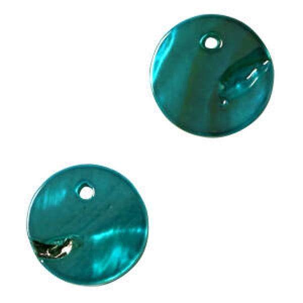 Schelp hanger teal blue