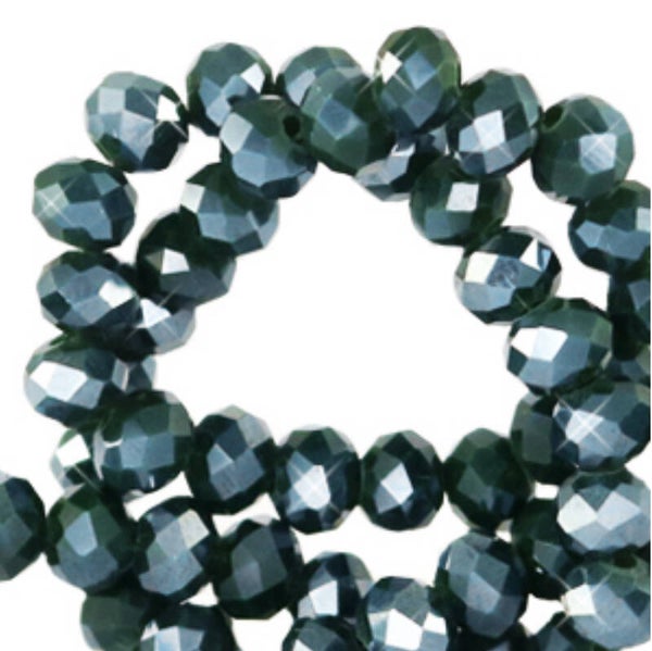 Facet kralen Eden green pearl shine coating