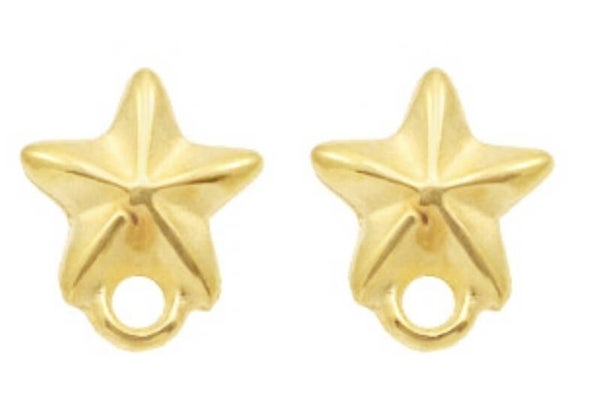 Metaal onderdelen DQ earpin zeester met oog Goud (nikkelvrij)