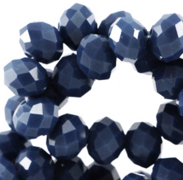 Facet kralen top quality disc 6x4mm Royal blue