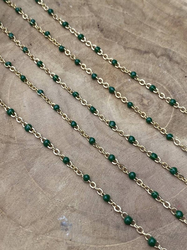 Stainless steel bolletjes jasseron goud - groen