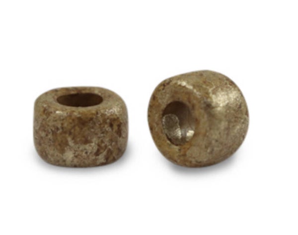 Keramiek kralen DQ Gold spot 9mm Mustard Brown